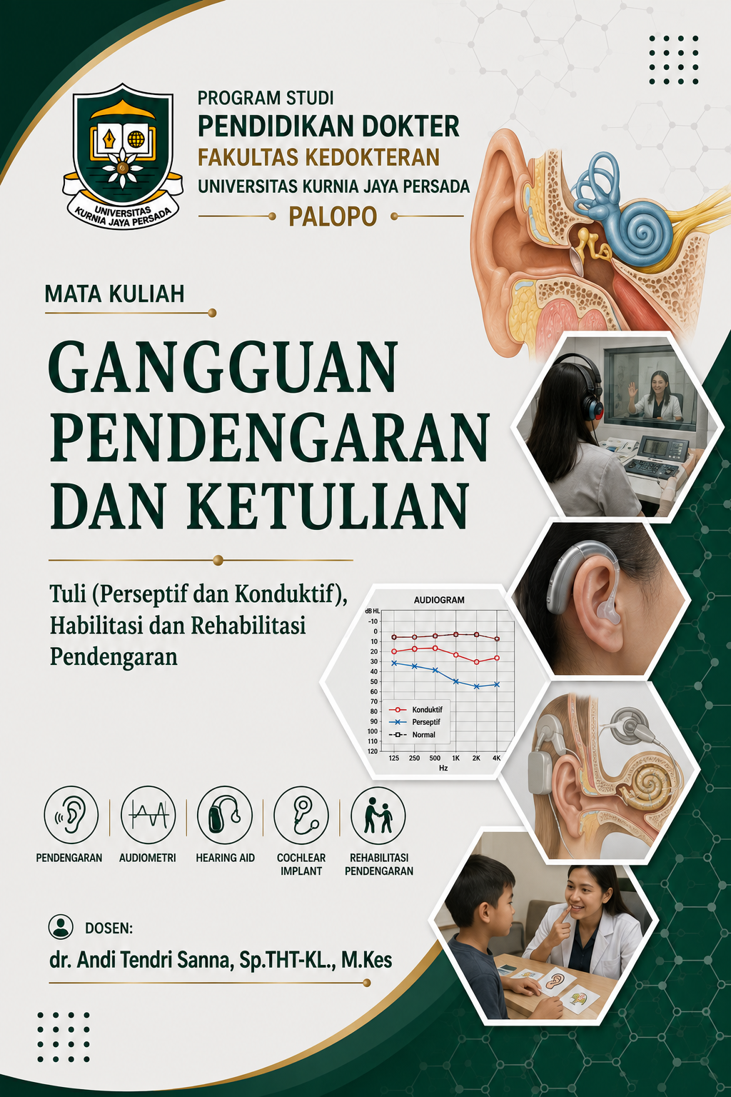 Gangguan pendengaran dan ketulian : Tuli (perseptif, konduktif), habilitasi dan rehabilitasi pendengaran 